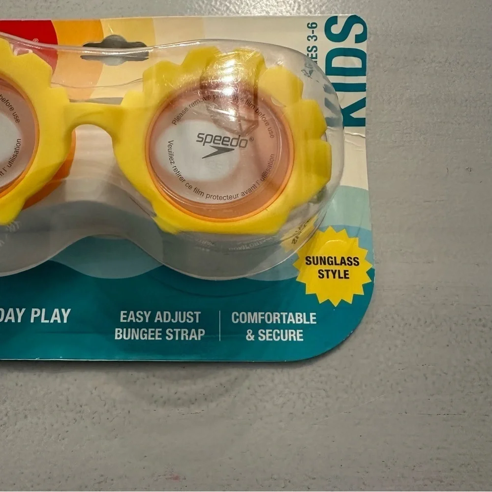 Speedo Sunny Vibes Goggle Features Yellow Flower Anti-Fog Kids Ages 3-6 NWT